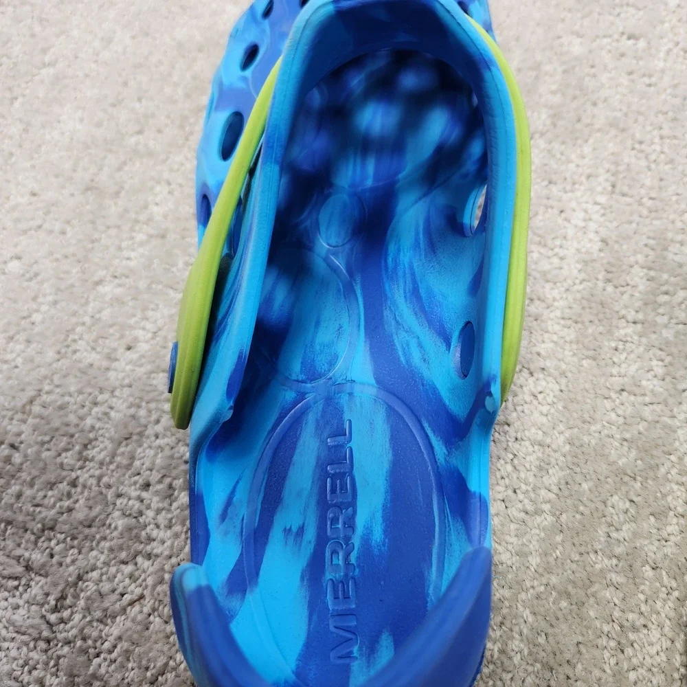 Merrell Kids Hydro Moc Blue Lime Green Water Shoes Clogs MRS-1480-1 Size 7